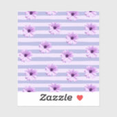 Pastel stripes pattern with Daisies シール (シート)