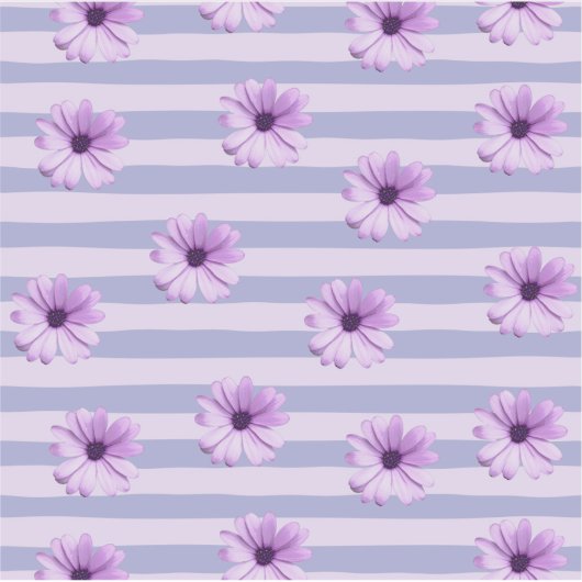 Pastel stripes pattern with Daisies シール (正面)