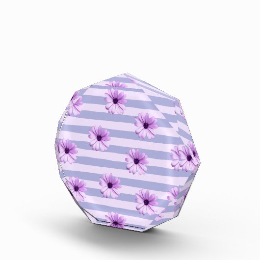 Pastel stripes pattern with Daisies フォトブロック (右)