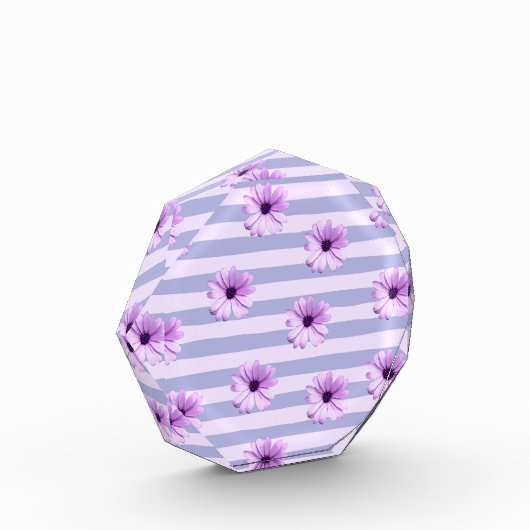 Pastel stripes pattern with Daisies フォトブロック (左)