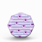 Pastel stripes pattern with Daisies フォトブロック (正面)