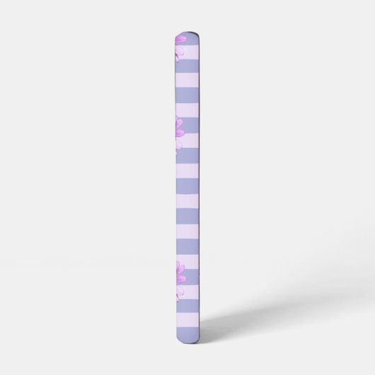 Pastel stripes pattern with Daisies Samsung Galaxyケース (左側面)