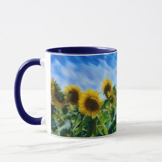 Pastel Style Art Sunflower Coffee Tea Mug マグカップ (左)