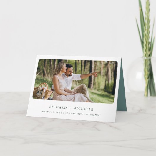 Pastel Succulent Ampersand QR Code Wedding 招待状 (正面)