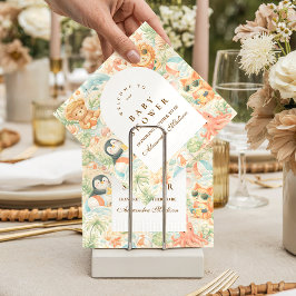 Pastel Summer Animals Baby Shower スタンダードカクテルナプキン