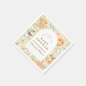 Pastel Summer Animals Baby Shower スタンダードカクテルナプキン (角)