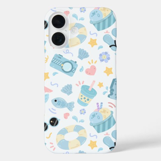Pastel Summer Beach Pattern Case-Mate iPhoneケース (裏面)