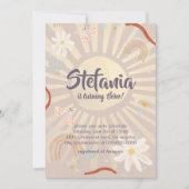 Pastel Sun Pink Girl Birthday Invitation 招待状 (正面)