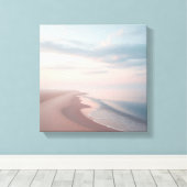 Pastel Sunrise Beach Canvas, Serene Morning Ocean キャンバスプリント (インサイチュ (ウッドフロア))