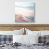 Pastel Sunrise Beach Canvas, Serene Morning Ocean キャンバスプリント (インサイチュ (寝室))