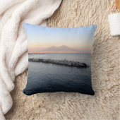 Pastel Sunset Naples Bay with Mount Vesuvius クッション (ブランケット)