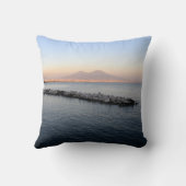 Pastel Sunset Naples Bay with Mount Vesuvius クッション (裏面)