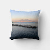 Pastel Sunset Naples Bay with Mount Vesuvius クッション (正面)