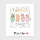 Pastel Swaddled Babies Cute Nursery Art シール (シート)