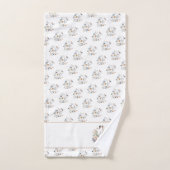 Pastel Swan and Floral Towel Trio バスタオルセット (ハンドタオル)