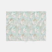 Pastel Swan Pattern フリースブランケット (正面(横))
