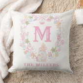 Pastel Sweet Holiday Treats Monogram Crest  クッション (ブランケット)