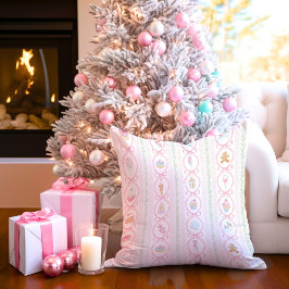 Pastel Sweet Holiday Treats Monogram Crest  クッション