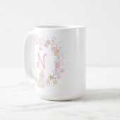 Pastel Sweet Holiday Treats Monogram Crest コーヒーマグカップ (正面左)