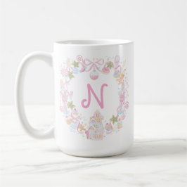 Pastel Sweet Holiday Treats Monogram Crest  コーヒーマグカップ