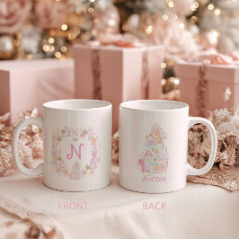 Pastel Sweet Holiday Treats Monogram Crest  コーヒーマグカップ
