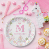Pastel Sweet Holiday Treats Monogram Crest ペーパープレート (パーティー)