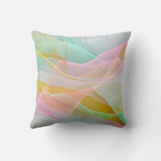 Pastel Symphony of Floating Sheer Ribbons クッション (裏面)