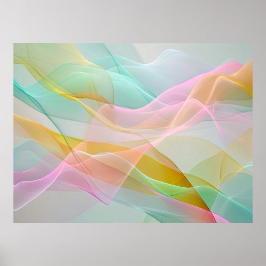 Pastel Symphony of Floating Sheer Ribbons ポスター (正面)