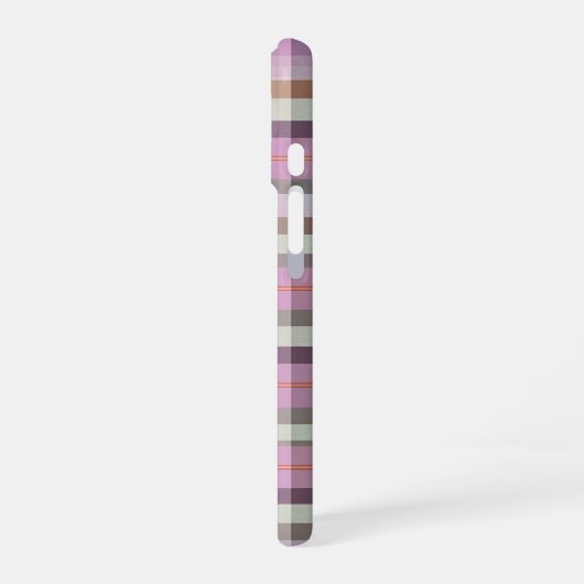 Pastel Tartan Plaid Pattern Design iPhone 16ケース (左側面)
