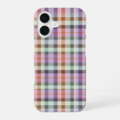 Pastel Tartan Plaid Pattern Design iPhone 16ケース (裏面)
