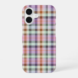 Pastel Tartan Plaid Pattern Design iPhone 16ケース