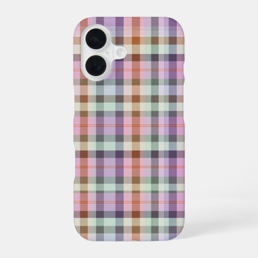 Pastel Tartan Plaid Pattern Design iPhone 16ケース (裏面)