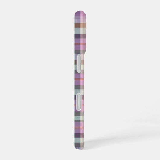 Pastel Tartan Plaid Pattern Design iPhone 16ケース (右側面)