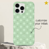 Pastel Teal Dots Pattern Custom Name Initial Case-Mate iPhoneケース