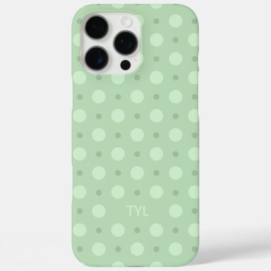 Pastel Teal Dots Pattern Custom Name Initial Case-Mate iPhoneケース (裏面)