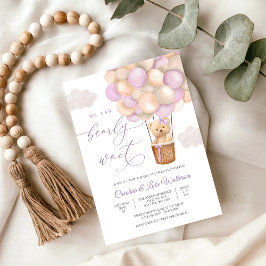 Pastel Teddy Bear Baby Shower Invitation 招待状