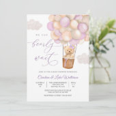 Pastel Teddy Bear Baby Shower Invitation 招待状 (スタンド正面)