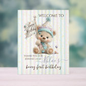 Pastel Teddy Bear Birthday  アクリルサイン (ニュートラル)