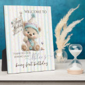Pastel Teddy Bear Birthday  フォトプラーク (側面)