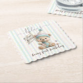 Pastel Teddy Bear Birthday  ペーパーコースター (アングル)