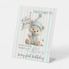 Pastel Teddy Bear Birthday  台座サイン