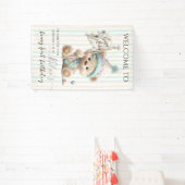 Pastel Teddy Bear Birthday 横断幕 (インサイチュ)