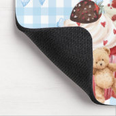 pastel "teddy bear" cupcake kawaii gingham ribbon マウスパッド (コーナー)