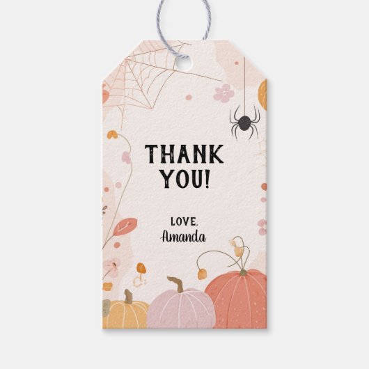 Pastel Thank You Halloween Favor ギフトタグ (正面)