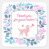 Pastel Thank You Sticker for Small Business Orders スクエアシール (正面)