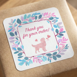 Pastel Thank You Sticker for Small Business Orders スクエアシール