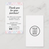 Pastel Thank You Your Purchase 名刺 (正面/裏面)