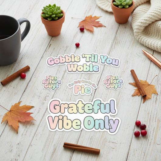 Pastel Thanksgiving Holiday Sticker Pack シール