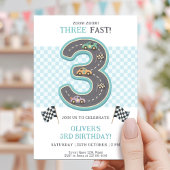 Pastel Three Fast Birthday Race 招待状