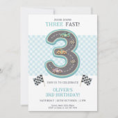 Pastel Three Fast Birthday Race 招待状 (正面)